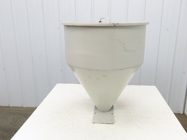 Steel Hopper Bin 3.2 Cu-Ft Low Level Site Window Lid 23"W x 27" T 3" Outlet