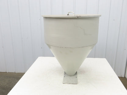 Steel Hopper Bin 3.2 Cu-Ft Low Level Site Window Lid 23"W x 27" T 3" Outlet