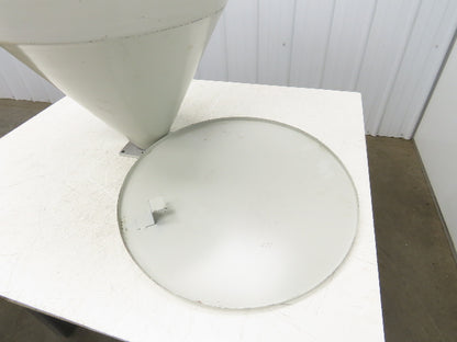 Steel Hopper Bin 3.2 Cu-Ft Low Level Site Window Lid 23"W x 27" T 3" Outlet