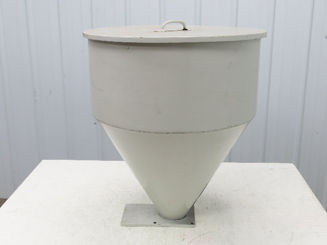 Steel Hopper Bin 3.2 Cu-Ft Low Level Site Window Lid 23"W x 27" T 3" Outlet