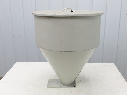 Steel Hopper Bin 3.2 Cu-Ft Low Level Site Window Lid 23"W x 27" T 3" Outlet