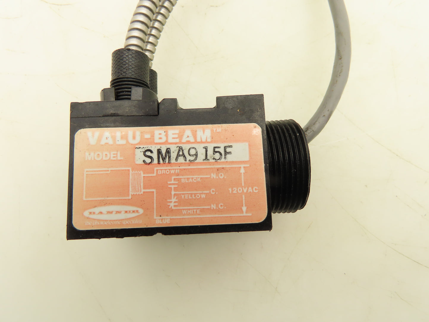 Banner SMA915F Valu-Beam Fiber Optic Photoelectric Sensor 120V