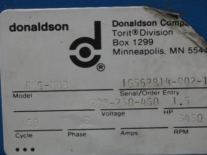Donaldson DMC-MMB Torit Dryflo Mist Dust Collector 800 SCFM 1-1/2HP 230V 3Ph