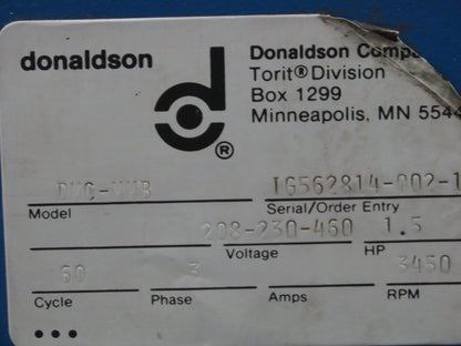 Donaldson DMC-MMB Torit Dryflo Mist Dust Collector 800 SCFM 1-1/2HP 230V 3Ph