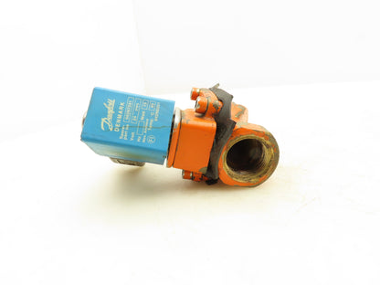 Danfoss 042N7551 Brass Solenoid Valve 2-Way Normally Open 3/4" NPT 24VDC
