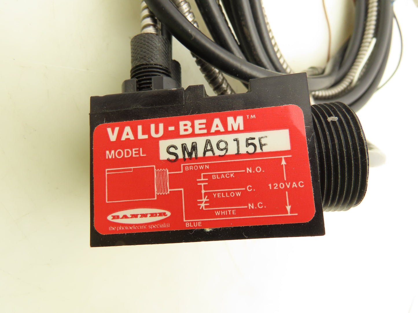 Banner SMA915F Valu-Beam Fiber Optic Photoelectric Sensor 120V