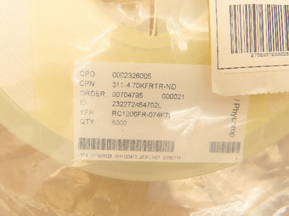 Yageo RC1206FR-074K7L Chip Resistor Tape And Reel 4.7 kOhms ± 1% 5000 Pcs