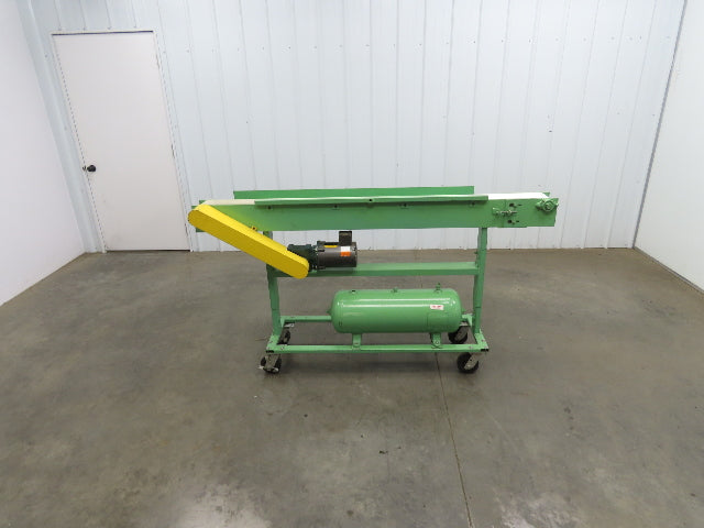 4"x 76" Small Belt Conveyor on Casters 230fpm High Speed Belt Drive 460V 3PH