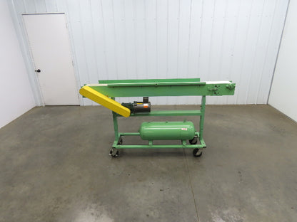 4"x 76" Small Belt Conveyor on Casters 230fpm High Speed Belt Drive 460V 3PH