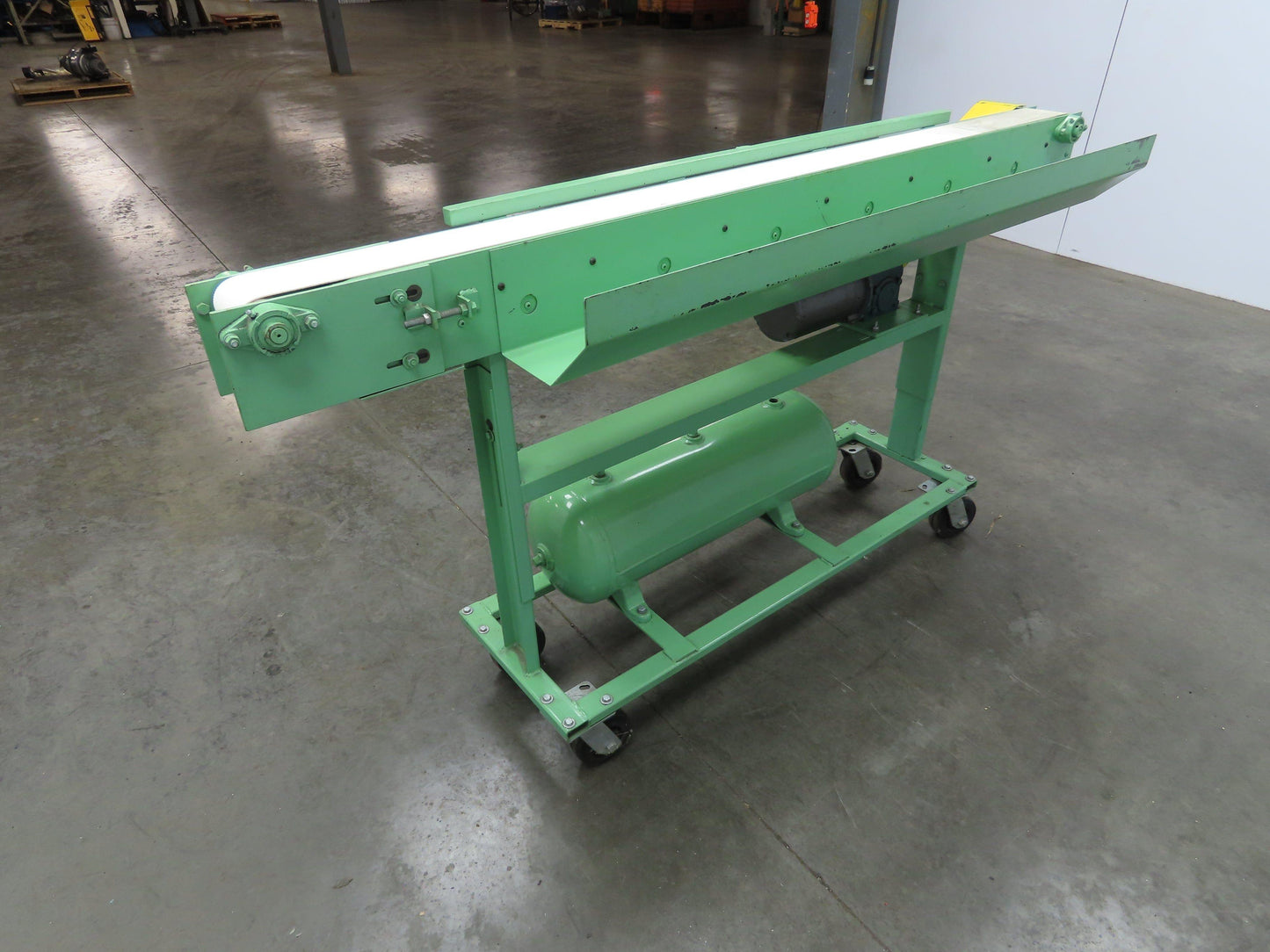 4"x 76" Small Belt Conveyor on Casters 230fpm High Speed Belt Drive 460V 3PH