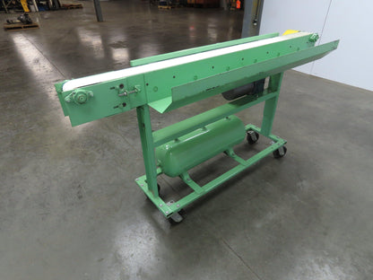4"x 76" Small Belt Conveyor on Casters 230fpm High Speed Belt Drive 460V 3PH