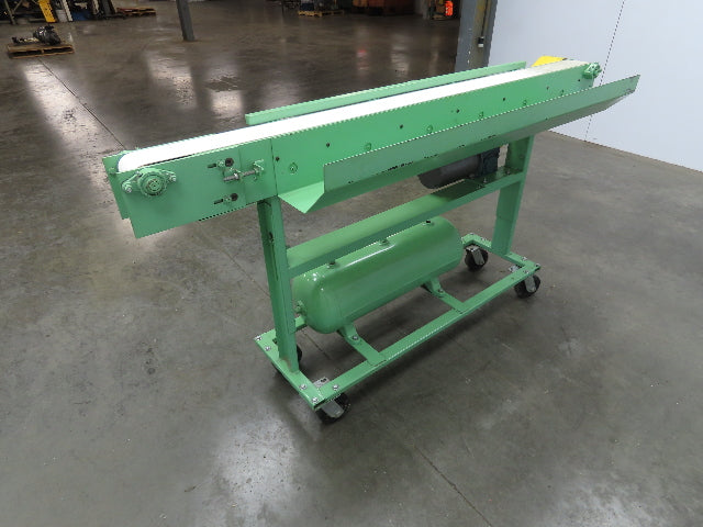 4"x 76" Small Belt Conveyor on Casters 230fpm High Speed Belt Drive 460V 3PH