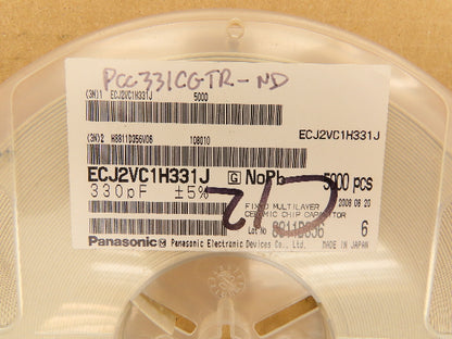 Panasonic ECJ2VC1H331J Ceramic Capacitors 330 Pf ± 5% 50V 5000 Pieces
