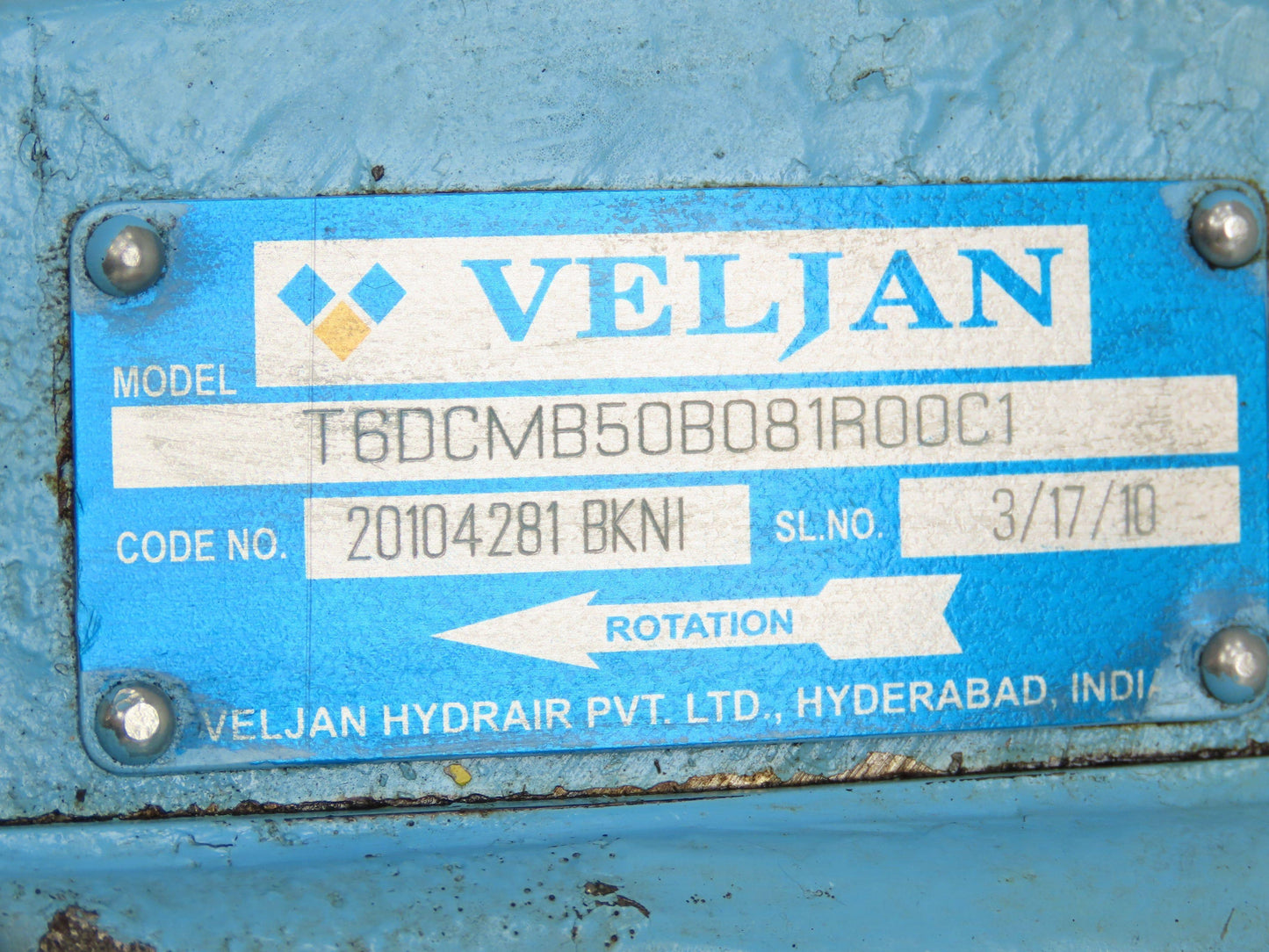 Veljan T6DCMB50B081R00C1 Hydraulic Bi-Directional Vane Pump 60/10 GPM 3500 PSI
