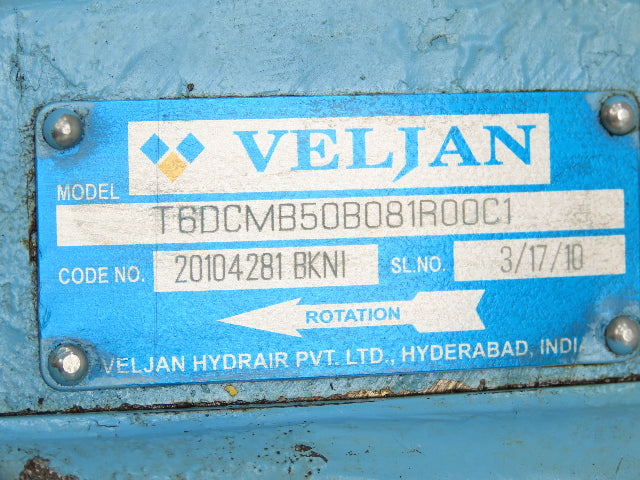 Veljan T6DCMB50B081R00C1 Hydraulic Bi-Directional Vane Pump 60/10 GPM 3500 PSI