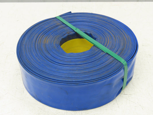 3" Layflat Blue PVC Water Delivery Irrigation Discharge Hose 100'