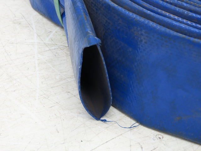 3" Layflat Blue PVC Water Delivery Irrigation Discharge Hose 90'