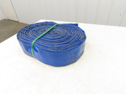 3" Layflat Blue PVC Water Delivery Irrigation Discharge Hose 90'