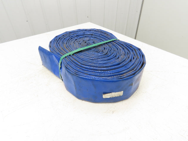 3" Layflat Blue PVC Water Delivery Irrigation Discharge Hose 90'