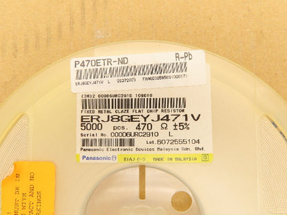 Panasonic ERJ8GEYJ471V Chip Resistor Tape And Reel 470 Ohms ± 5% 5000 Pcs