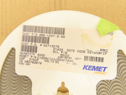 Kemet C1206C103J5RAC7800 Ceramic Capacitors 10000 Pf 50V ± 5 4000 Pcs
