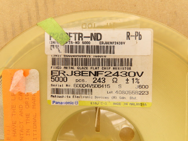 Panasonic ERJ-8ENF2430V Fixed Metal Flat Chip Resistors 243 Ohms ± 1% 5000 Pcs