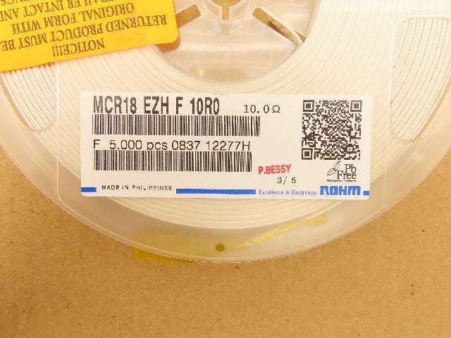 Rohm MCR18EZHF10R0 Chip Resistor Tape And Reel 10 Ohms ± 1% 5000 Pieces