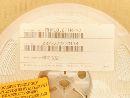 Rohm MCR18EZHF10R0 Chip Resistor Tape And Reel 10 Ohms ± 1% 5000 Pieces
