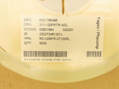 Yageo RC1206FR-07120RL Chip Resistor Tape And Reel 120 Ohms ± 1% 5000 Pcs