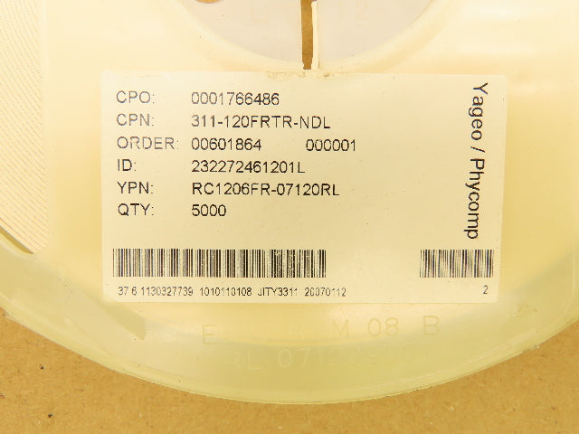Yageo RC1206FR-07120RL Chip Resistor Tape And Reel 120 Ohms ± 1% 5000 Pcs