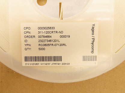 Yageo RC0805FR-07120RL Chip Resistor Tape And Reel 120 Ohms ± 1% 5000 Pieces