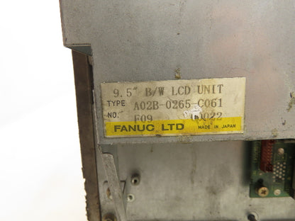 Fanuc A02B-0265-C061 Operator Interface Control Panel 9" Display Screen Control