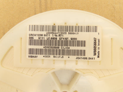 Vishay CRCW1206 Chip Resistor Tape And Reel 1206 1/4W ± 1% 5000 Pieces