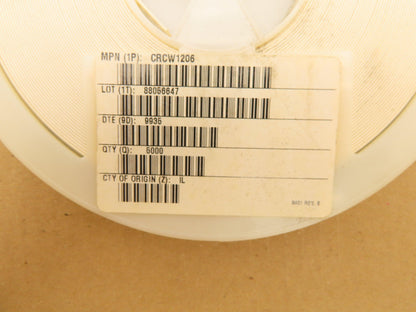 Vishay CRCW1206 Chip Resistor Tape And Reel 1206 1/4W ± 1% 5000 Pieces