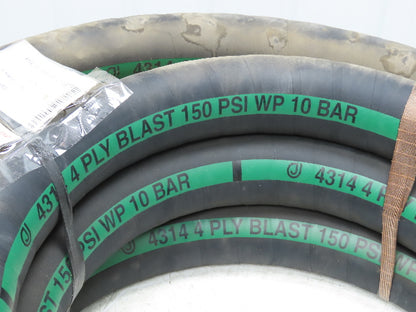 Jason Industrial 4314  2"x 50' Sandblast Hose SBR 4-Ply Black Rubber 150psi