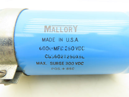 Mallory CGS602T250X5L Aluminum Electrolytic Capacitor 250VDC 6000 MFD