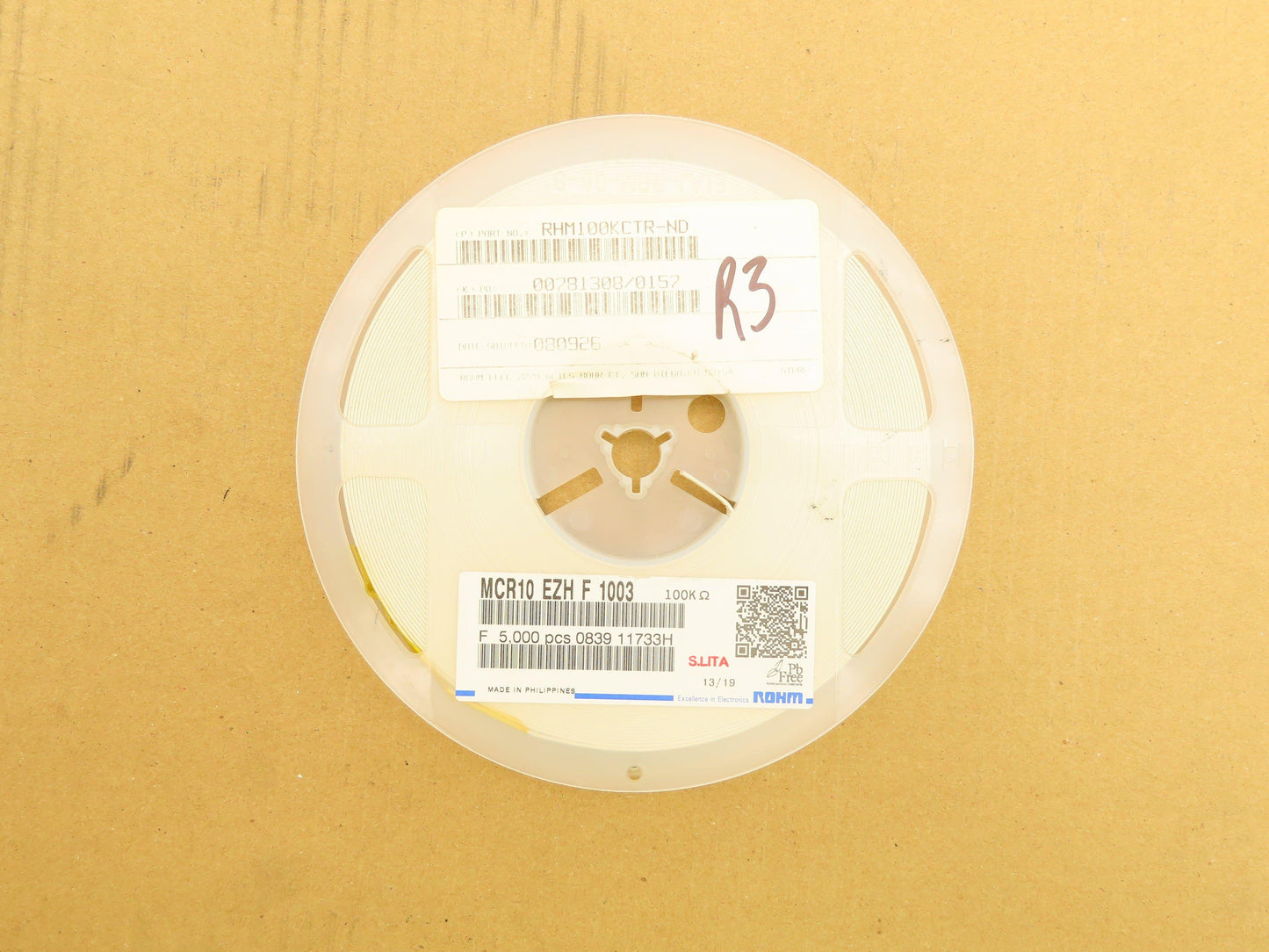 Rohm MCR10EZHF1003 Chip Resistor Tape And Reel 100 kOhms ± 1% 5000 Pcs