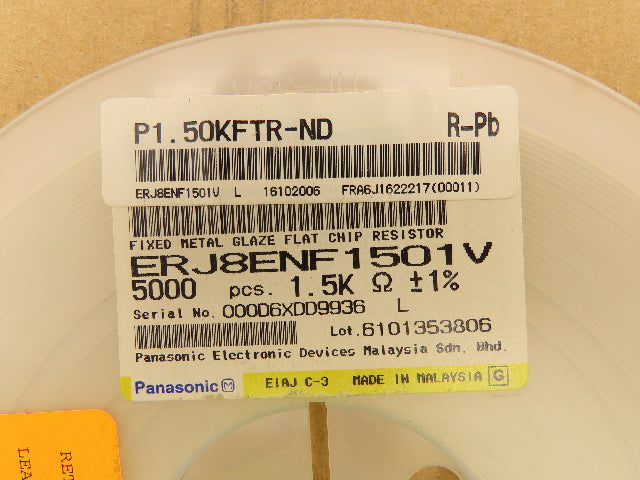 Panasonic ERJ8ENF1501V Chip Resistor Tape And Reel 1.5 kOhms ± 1% 1/4W 5000 Pcs
