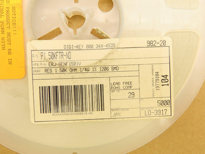 Panasonic ERJ8ENF1501V Chip Resistor Tape And Reel 1.5 kOhms ± 1% 1/4W 5000 Pcs