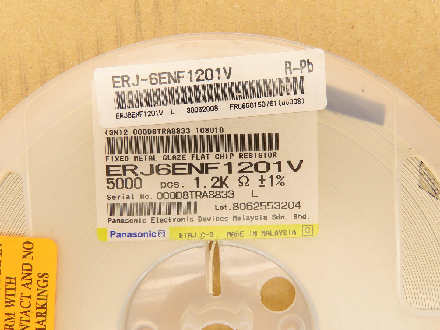 Panasonic ERJ-6ENF1201V Fixed Metal Glaze Flat Chip Resistor
 1.2 kOhms ± 1%