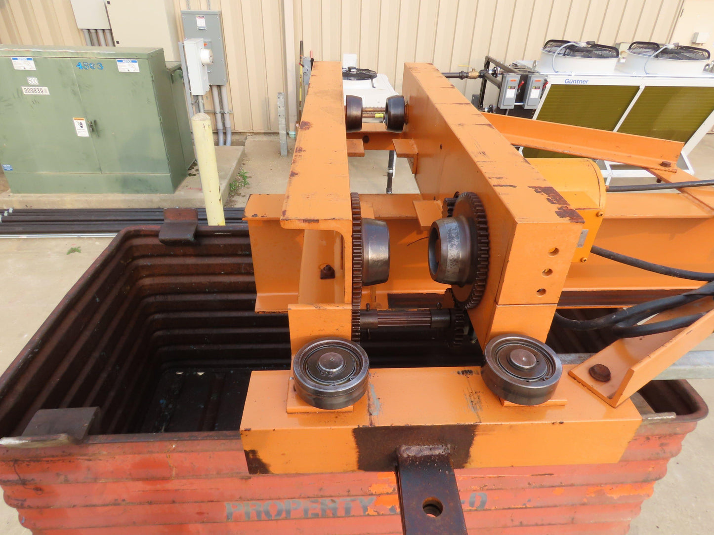 Harrington 1 Ton Single Girder Underhung Bridge Crane 17' Span w/Chain Hoist