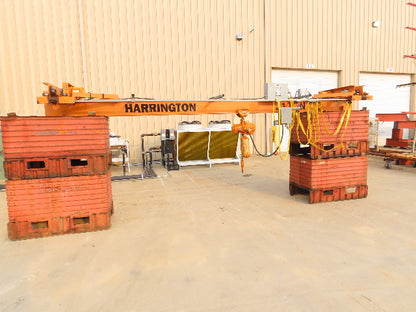 Harrington 1 Ton Single Girder Underhung Bridge Crane 17' Span w/Chain Hoist