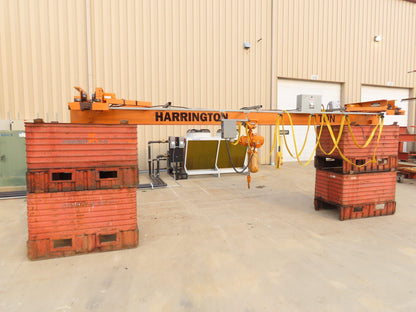 Harrington 1 Ton Single Girder Underhung Bridge Crane 17' Span w/Chain Hoist