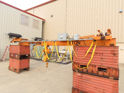 Harrington 1 Ton Single Girder Underhung Bridge Crane 17' Span w/Chain Hoist