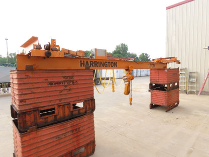 Harrington 1 Ton Single Girder Underhung Bridge Crane 17' Span w/Chain Hoist
