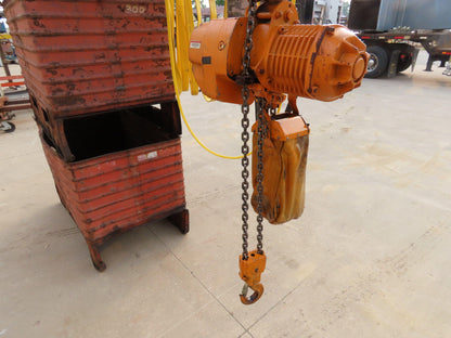 Harrington 1 Ton Single Girder Underhung Bridge Crane 17' Span w/Chain Hoist