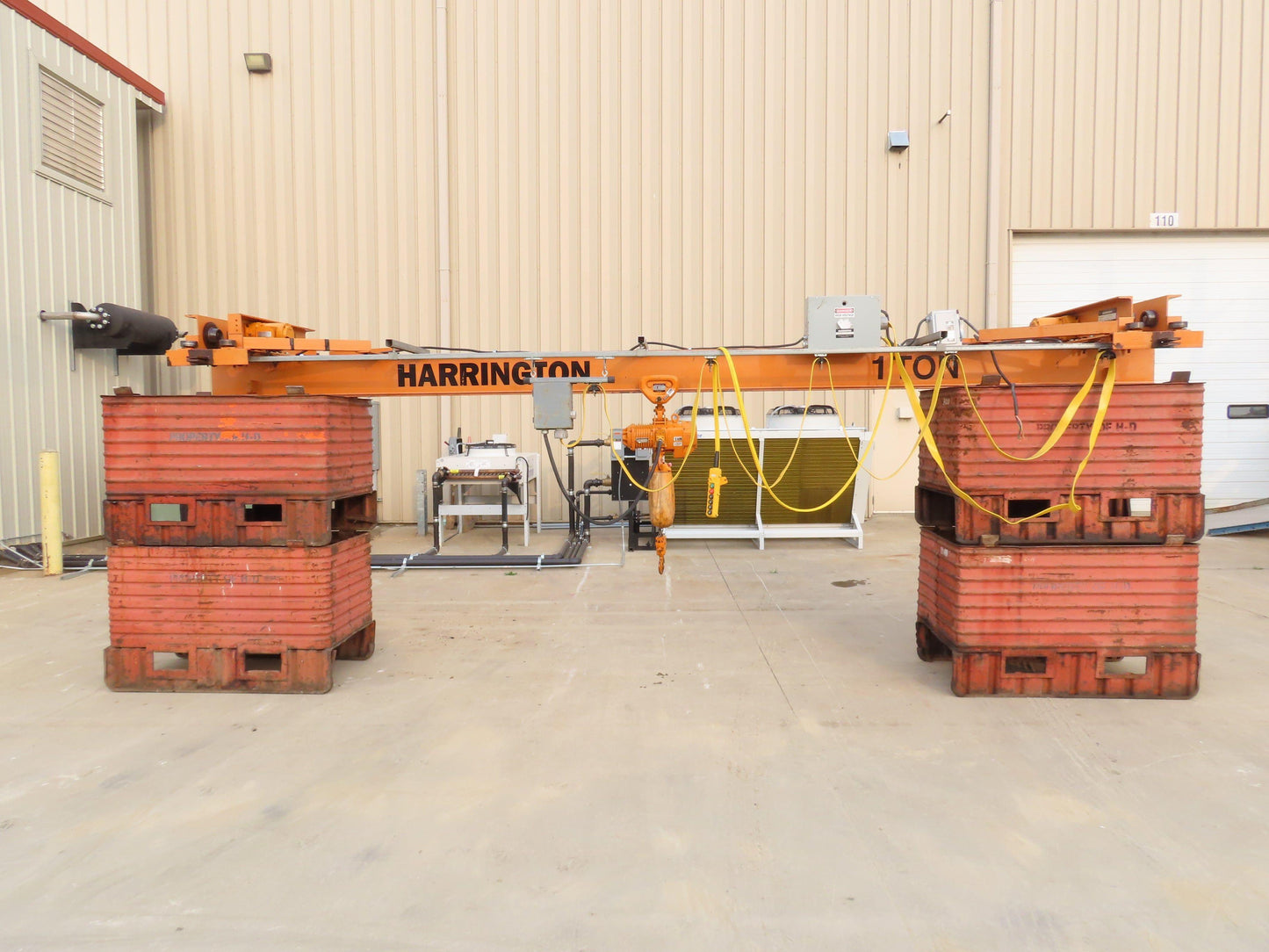 Harrington 1 Ton Single Girder Underhung Bridge Crane 17' Span w/Chain Hoist