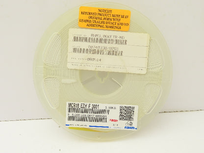 Rohm MCR18EZHF3001 Chip Resistor Tape And Reel 3 kOhms ± 1% 1/4W 5000 Pcs