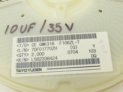 Taiyo Yuden GMK316F106ZL-T Ceramic Capacitors Tape And Reel 35V 5000 Pcs