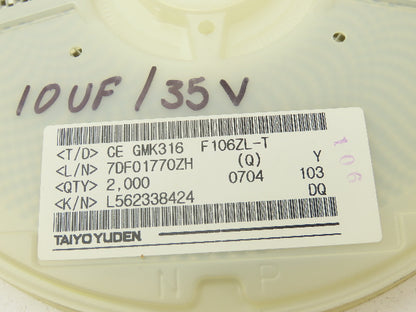 Taiyo Yuden GMK316F106ZL-T Ceramic Capacitors Tape And Reel 35V 5000 Pcs